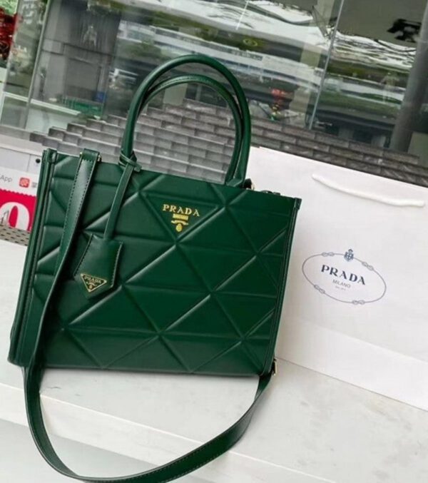 Prada Leather Symbole Tote Bag With Og Box & Dust Bag